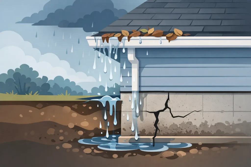 Can Clogged Gutters Damage Foundation?