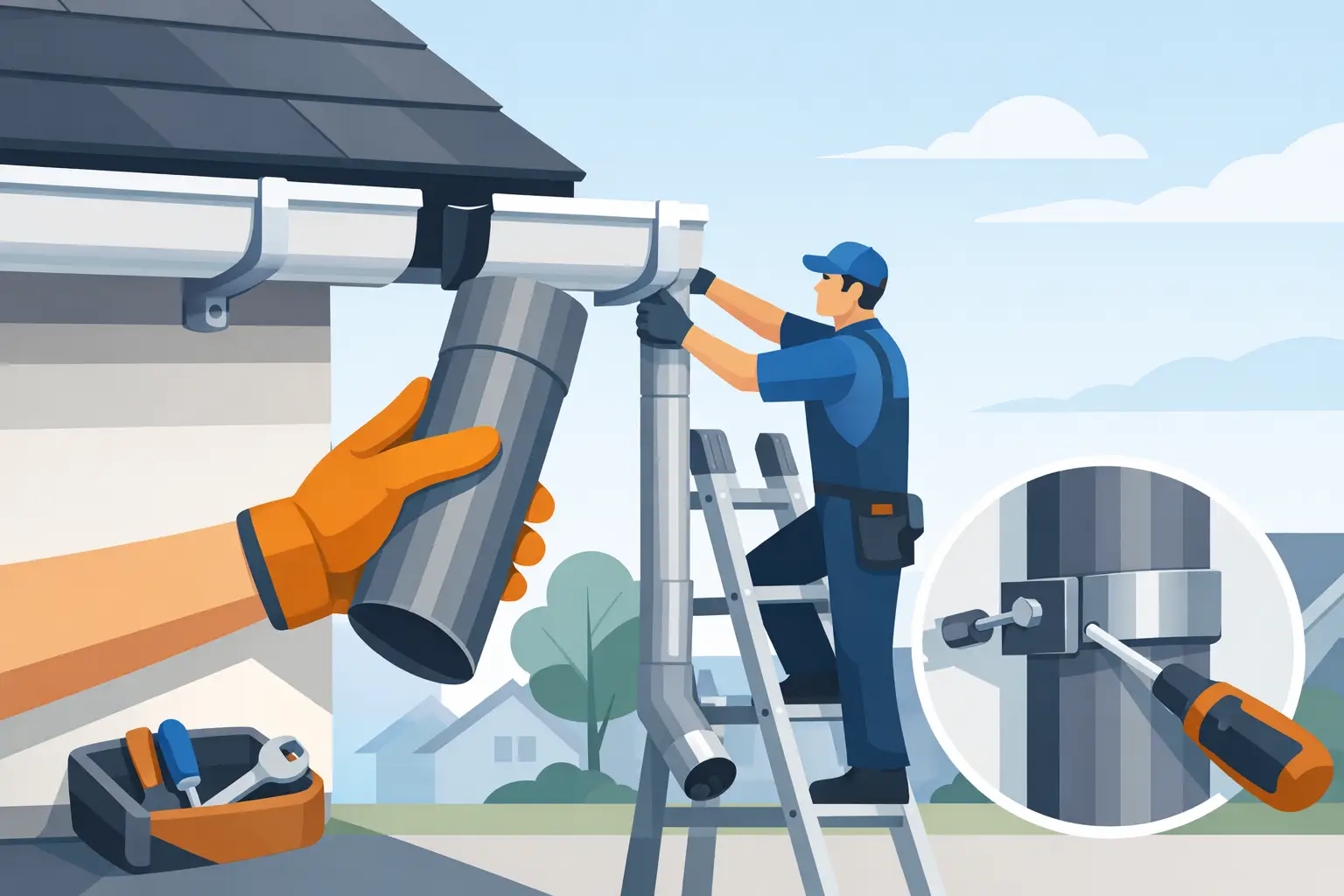 Gutter Repair for Loose Downspouts