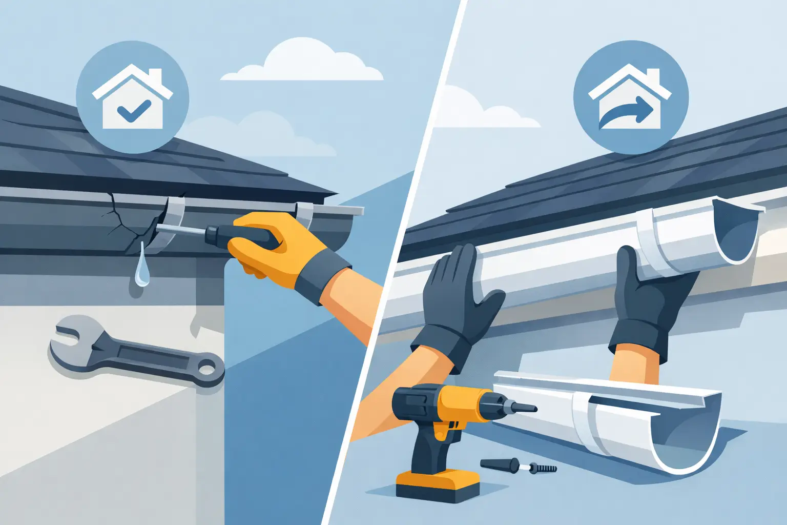 Gutter Repair Versus Replacement Guide