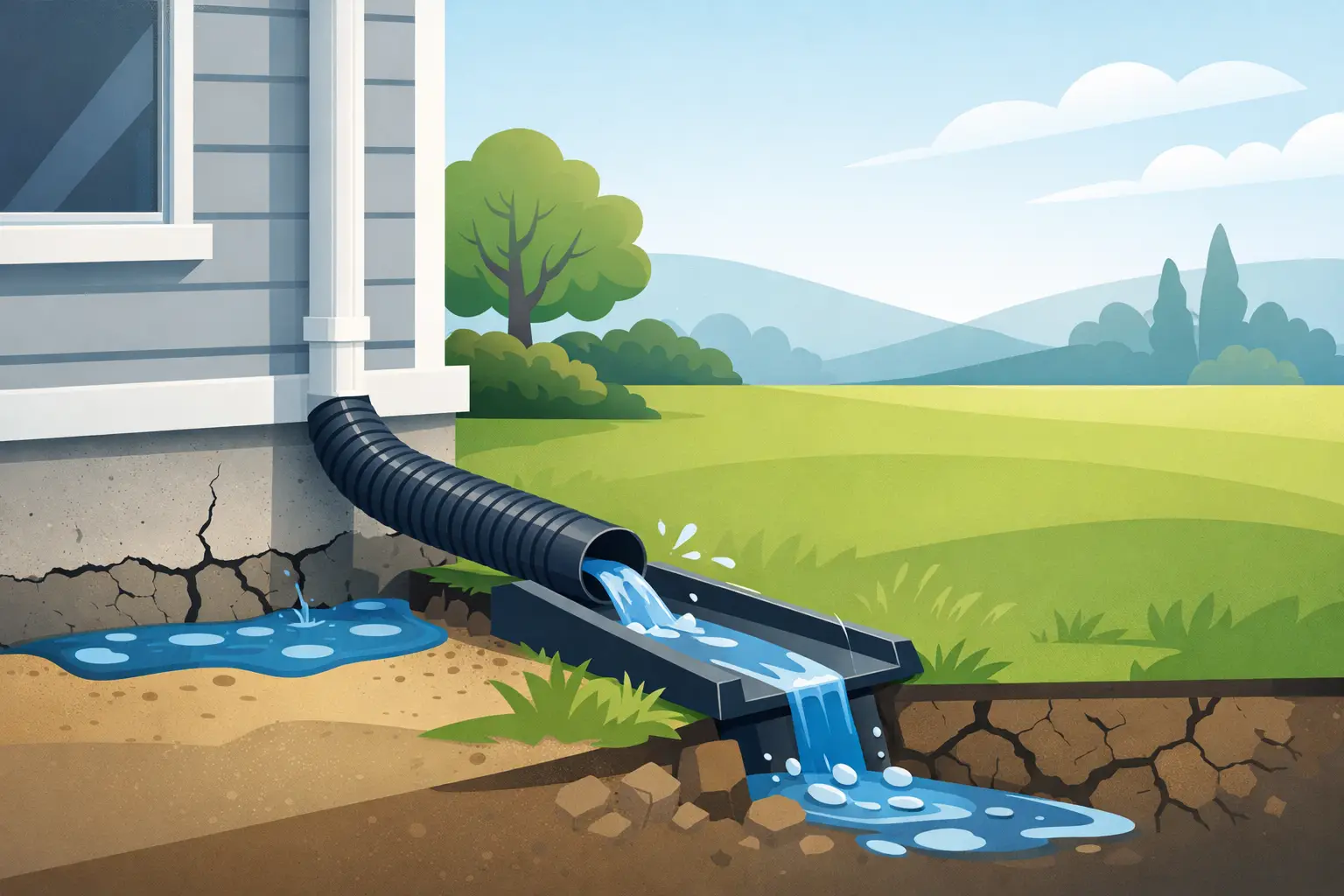 Downspout Extension to Prevent Foundation Damage
