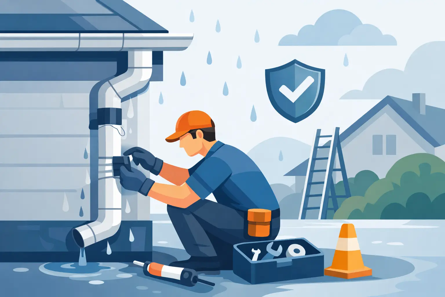 How to Repair Leaking Downspouts Safely