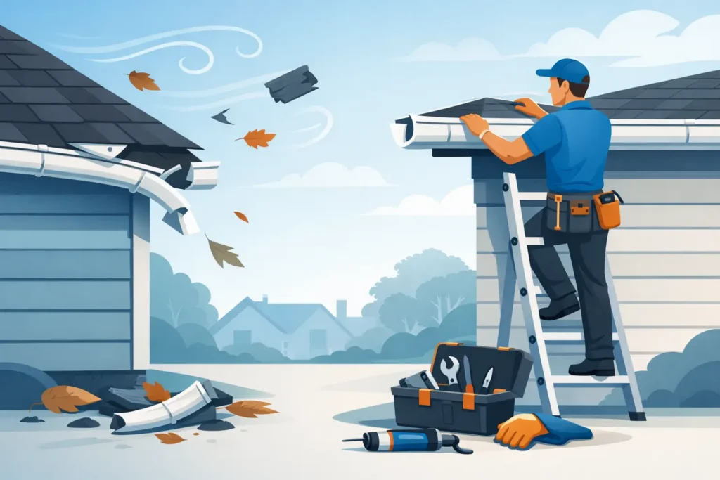 Gutter Repair After Wind Damage Made Simple