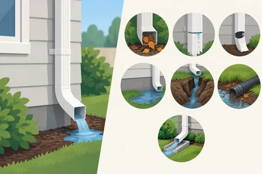 7 Downspout Drainage Problems to Catch Early